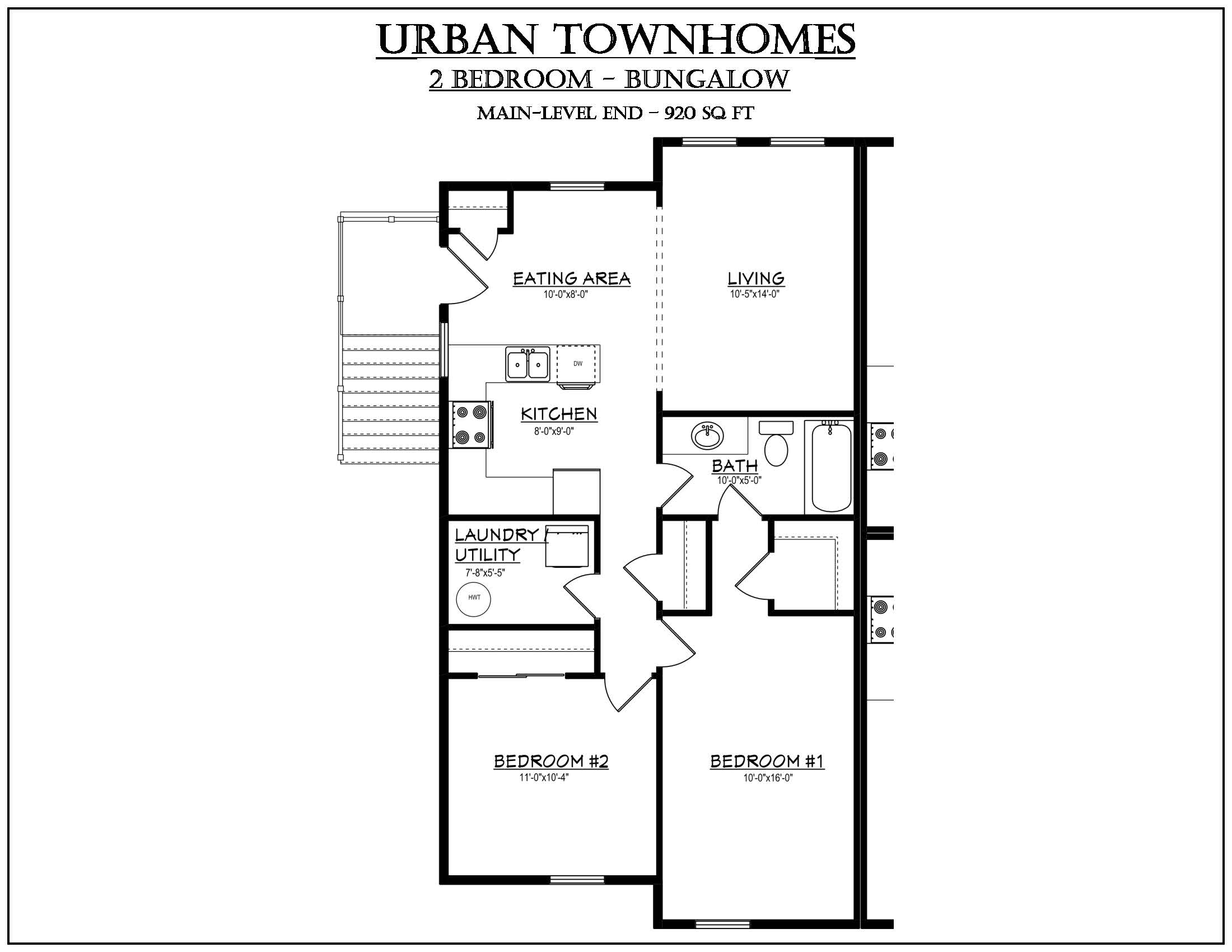 2 Bedroom, 1 Bathroom Bungalow